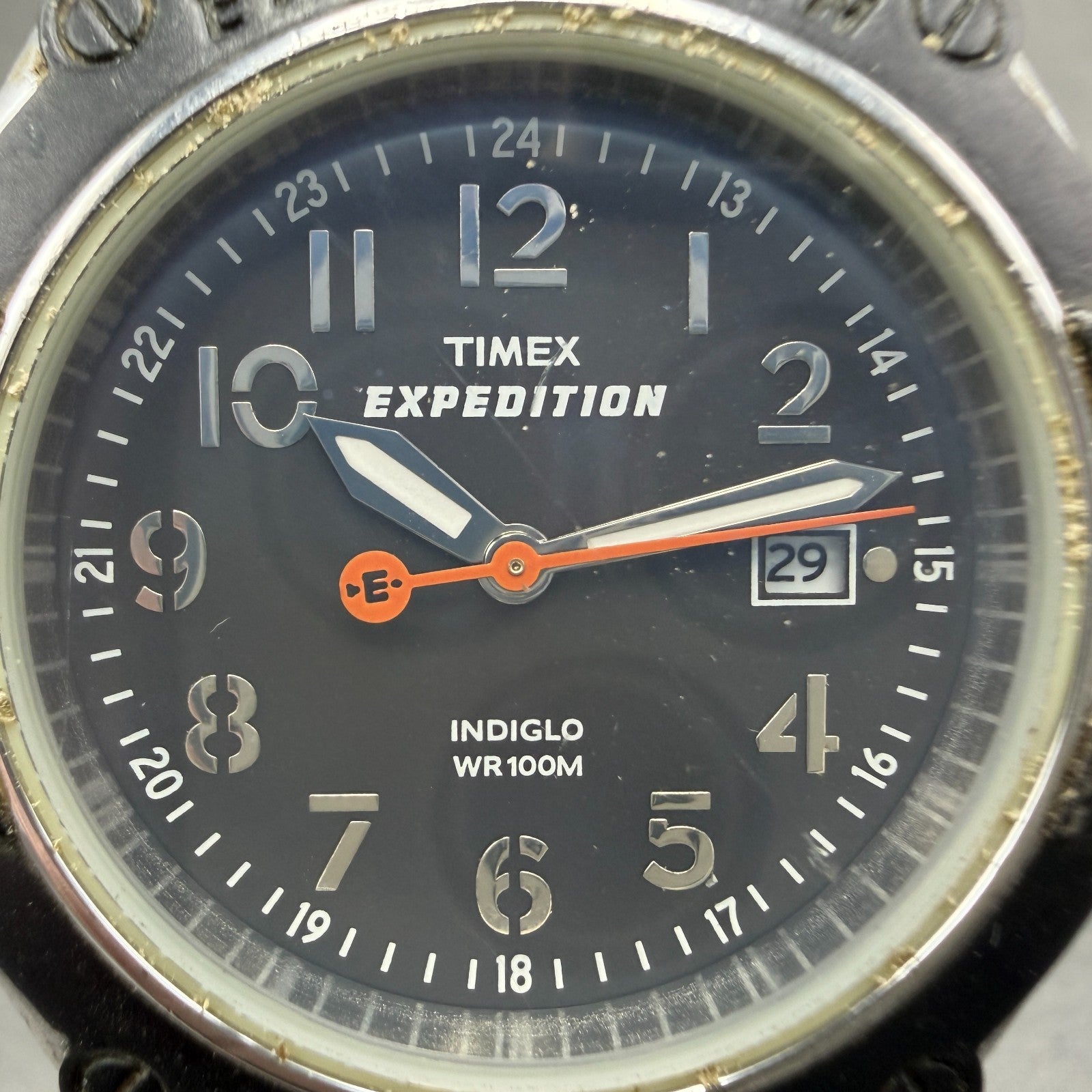 Timex Expedition Watch Men 40mm Black Dial Silver Tone Round New battery1
