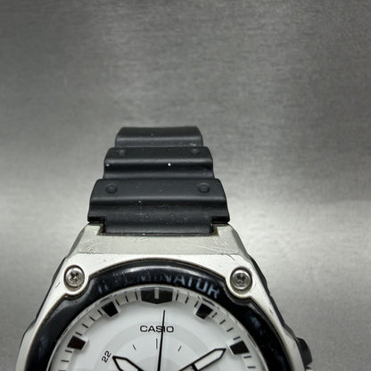 Casio Watch Men 44mm White Dial Black Tone Round MWC100H New Battery4