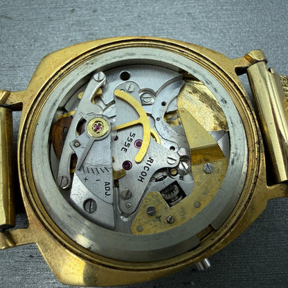 Hamilton Ricoh Electric Watch Men 35mm Champagne Dial Gold Asymmetrical PARTS10