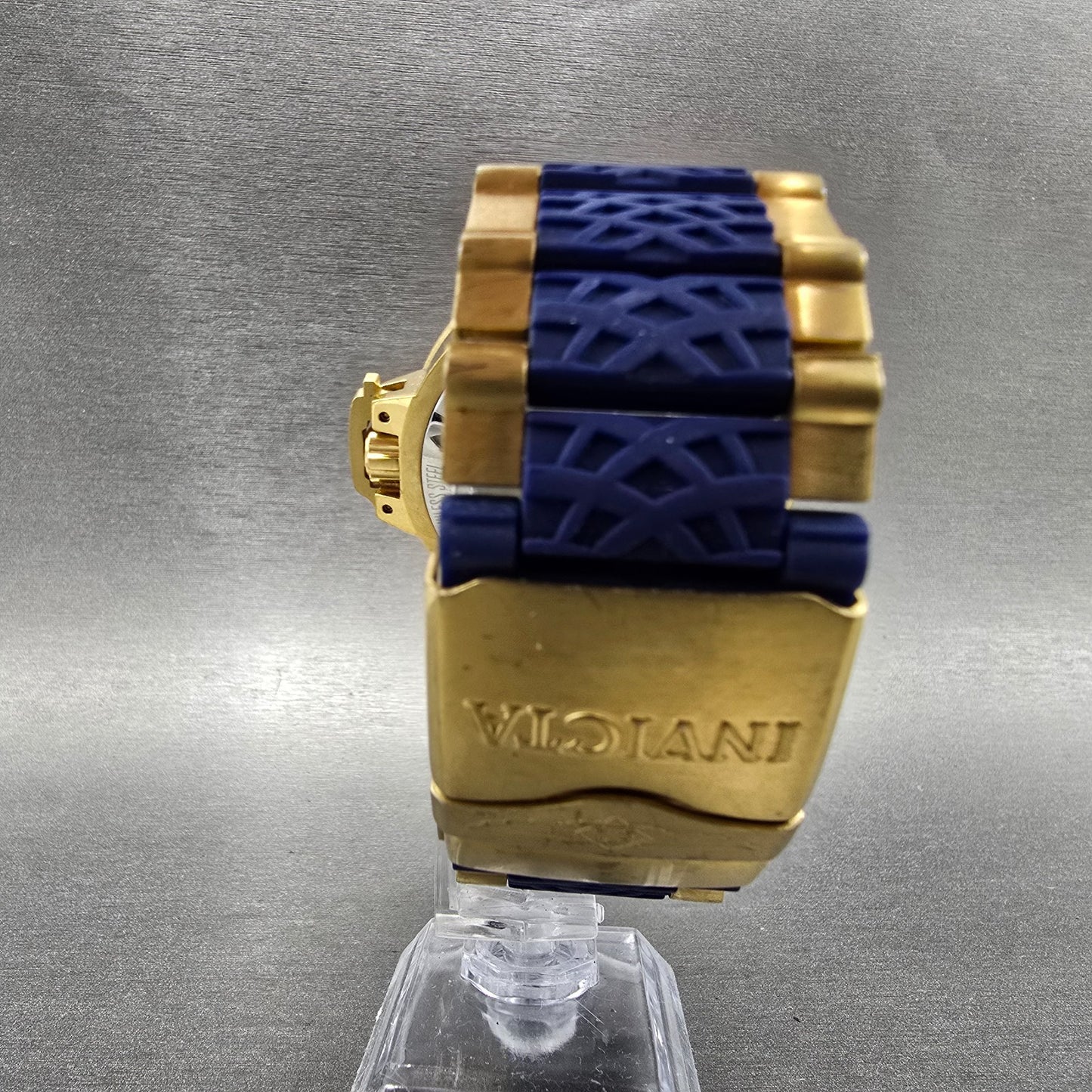 Invicta Sub Aqua Noma III Watch Men 50mm Blue Dial Gold Tone Date 6509 New Batt7