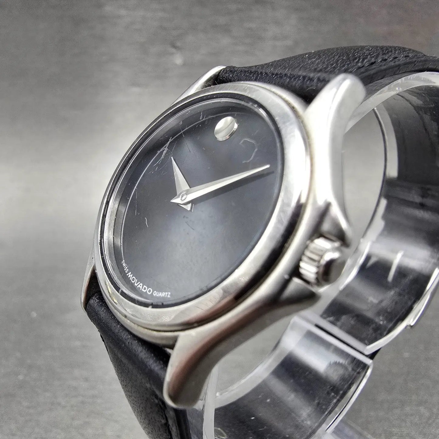 Movado Museum Watch Women 28mm Black Dial Silver Tone 84-E4-0823 New Battery2
