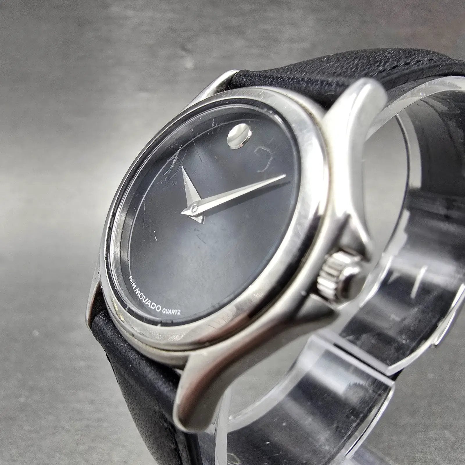 Movado Museum Watch Women 28mm Black Dial Silver Tone 84-E4-0823 New Battery2