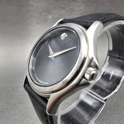 Movado Museum Watch Women 28mm Black Dial Silver Tone 84-E4-0823 New Battery2