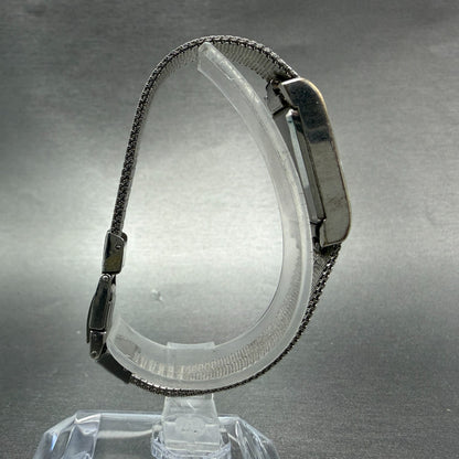 Seiko Tank Watch Women 15mm Brown Dial Silver Tone Rectangle Manual 11-4849 Runs8