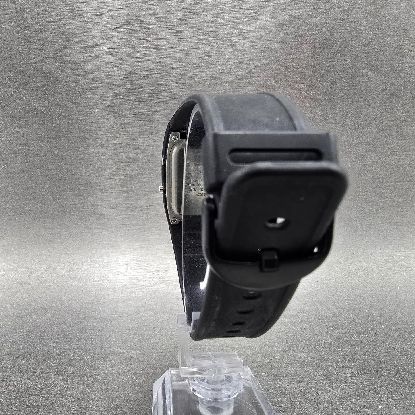 Casio AQ-47 Watch Men 30mm Black Dial Black Analog Digital Alarm Chrono PARTS8