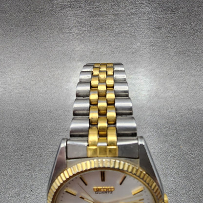 Seiko SQ President Watch Men 37mm Silver Dial Two Tone Daydate 5y23-8a69 New Bat