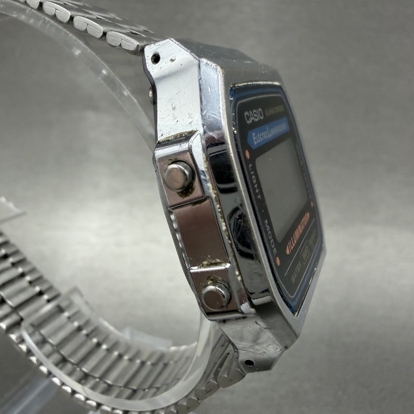 Casio A168 Illuminator Watch Men 36mm Digital Silver Tone Alarm Chrono NewBat A13