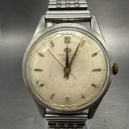 Orient Star Dynamic Watch Men 33mm White Dial Silver Tone Round VTG PARTS0