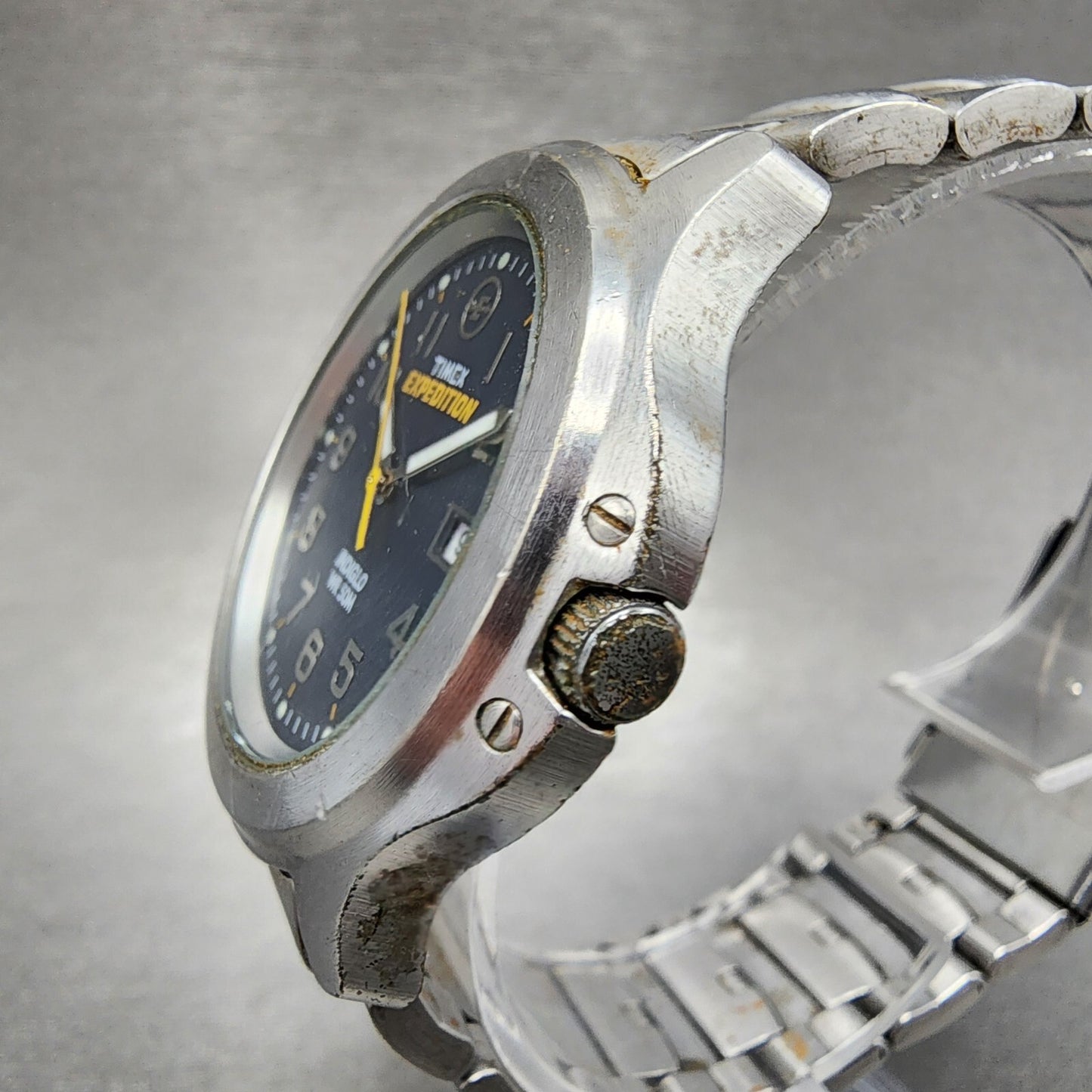 Timex Expedition Watch Men 38mm Blue Dial Silver Tone Date READ!!!!! New Battery2