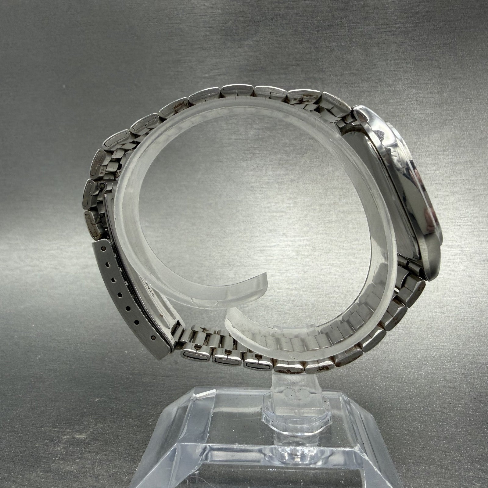 Seiko Watch Men 30mm Silver Dial Silver Tone Square 6431-5050 New Battery8