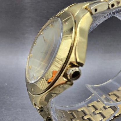 Seiko Solar Watch Women 30mm Cream Dial Gold Round V115-0BV0 Works Bracelet3