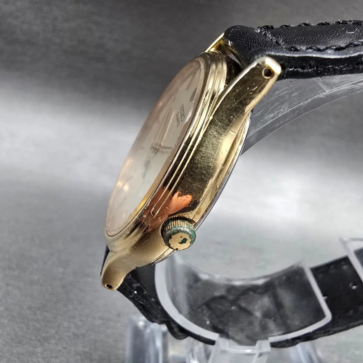 Seiko Moon Phase Watch Men 33mm Cream Dial Gold Tone Date 6F22-7000 New Battery2