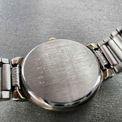 Seiko Session Watch Women 24mm White Dial Two Tone Round V801113A New Battery9