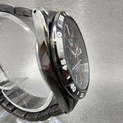 Seiko 5 Automatic 36mm Watch Men Black Dial Black Tone Daydate 7s2602t0 Runs5