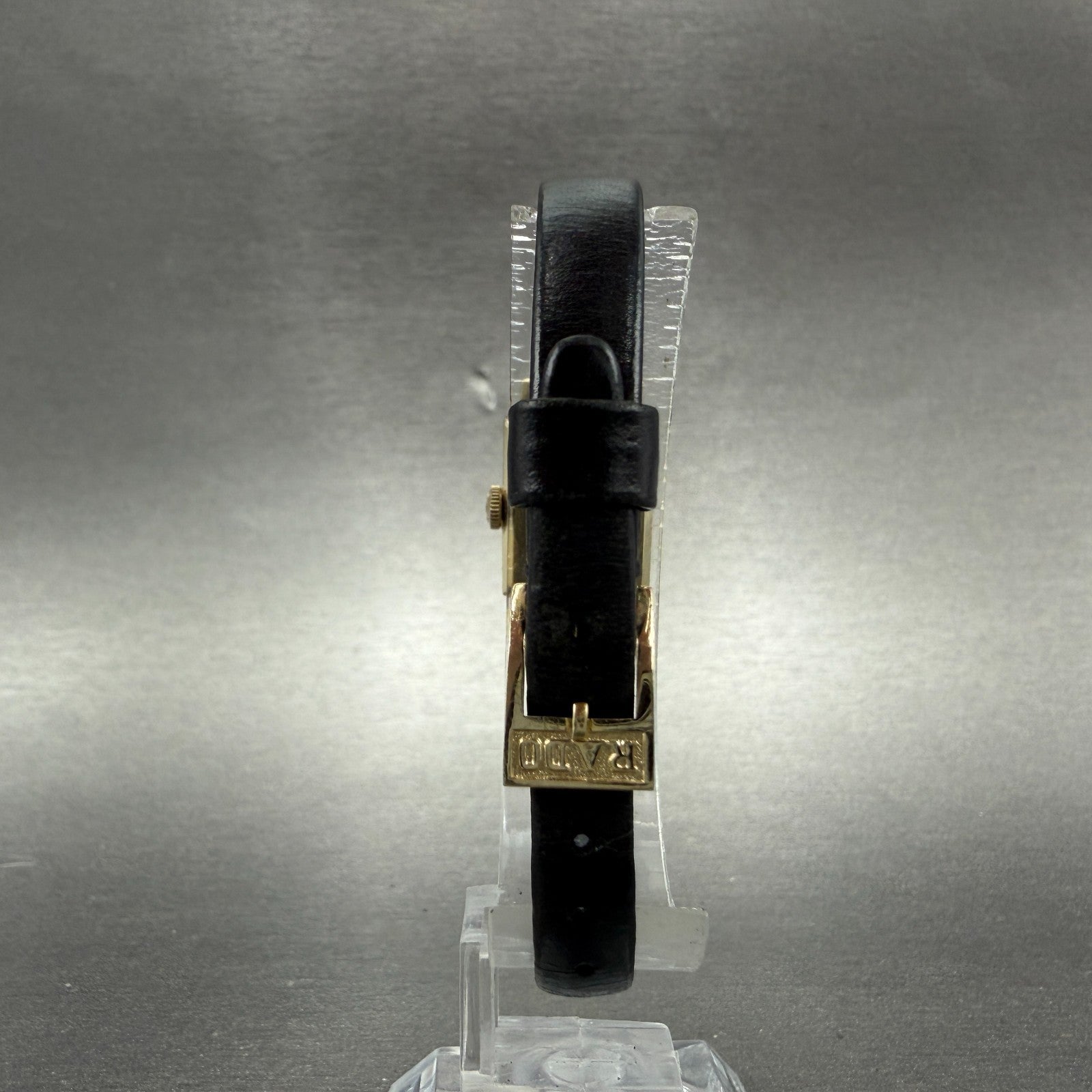 Rado Watch Women 15mm Champange Dial Gold Tone Rectangle Manual Wind Runs 53447