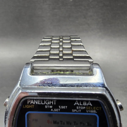 Alba Digital Watch Men 36mm Silver Alarm Chronograph Y7354A40 READ!!!!! New Batt4