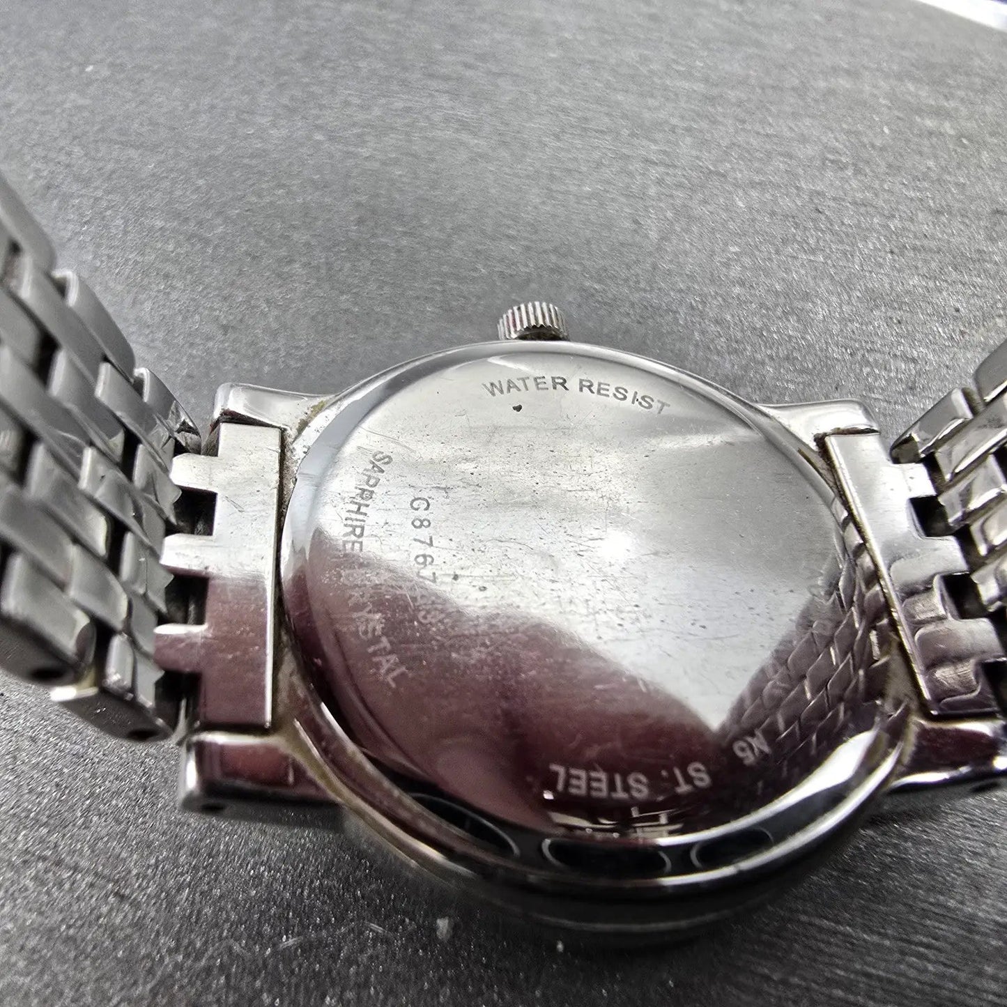 Wittnauer Watch Women 27mm Black Dial Steel Diamond Accents Round New Battery10