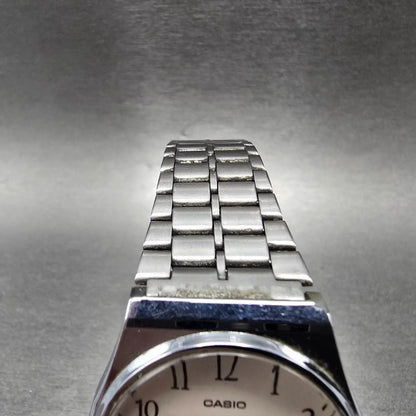 Casio MQ-336 Watch Men 33mm White Dial Silver Tone Round New Battery Vintage JP4