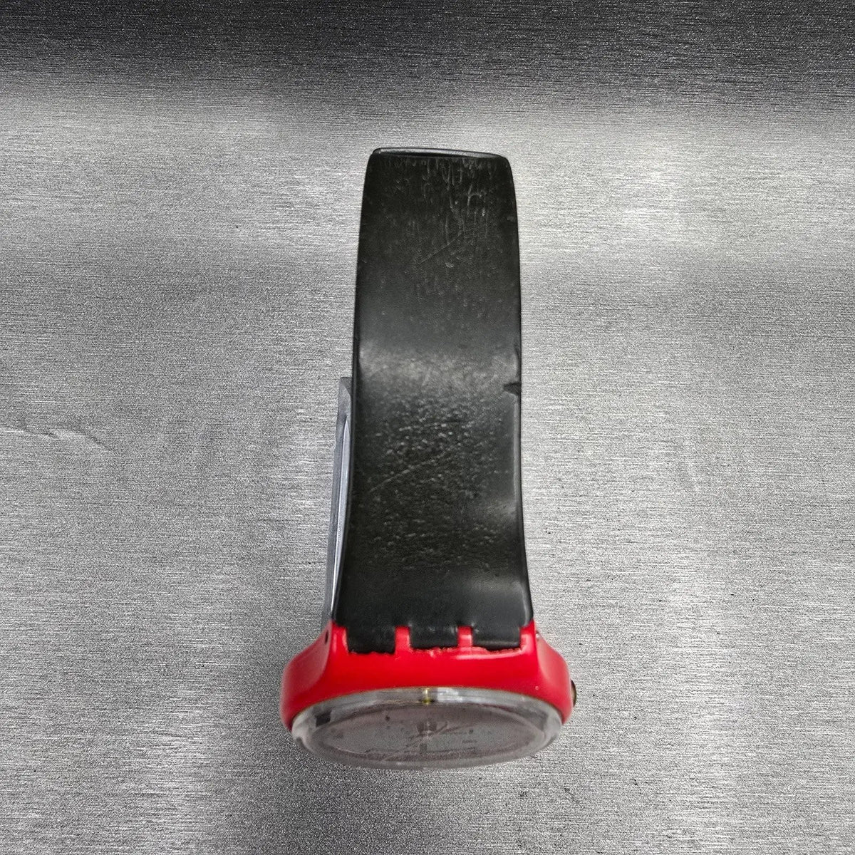 Swatch Compu-Tech Watch Men 34mm Gray Dial Red Case Date GR401 New Battery4