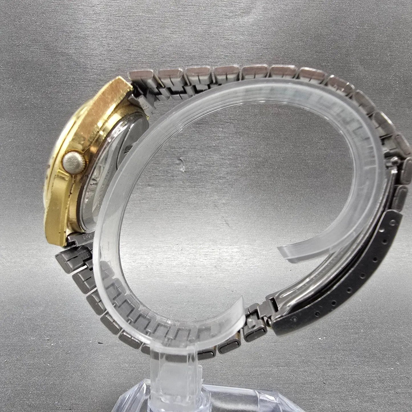 Seiko SQ Watch Men 36mm Brown Dial Gold Tone Daydate Round 0903-8079 PARTS VTG7