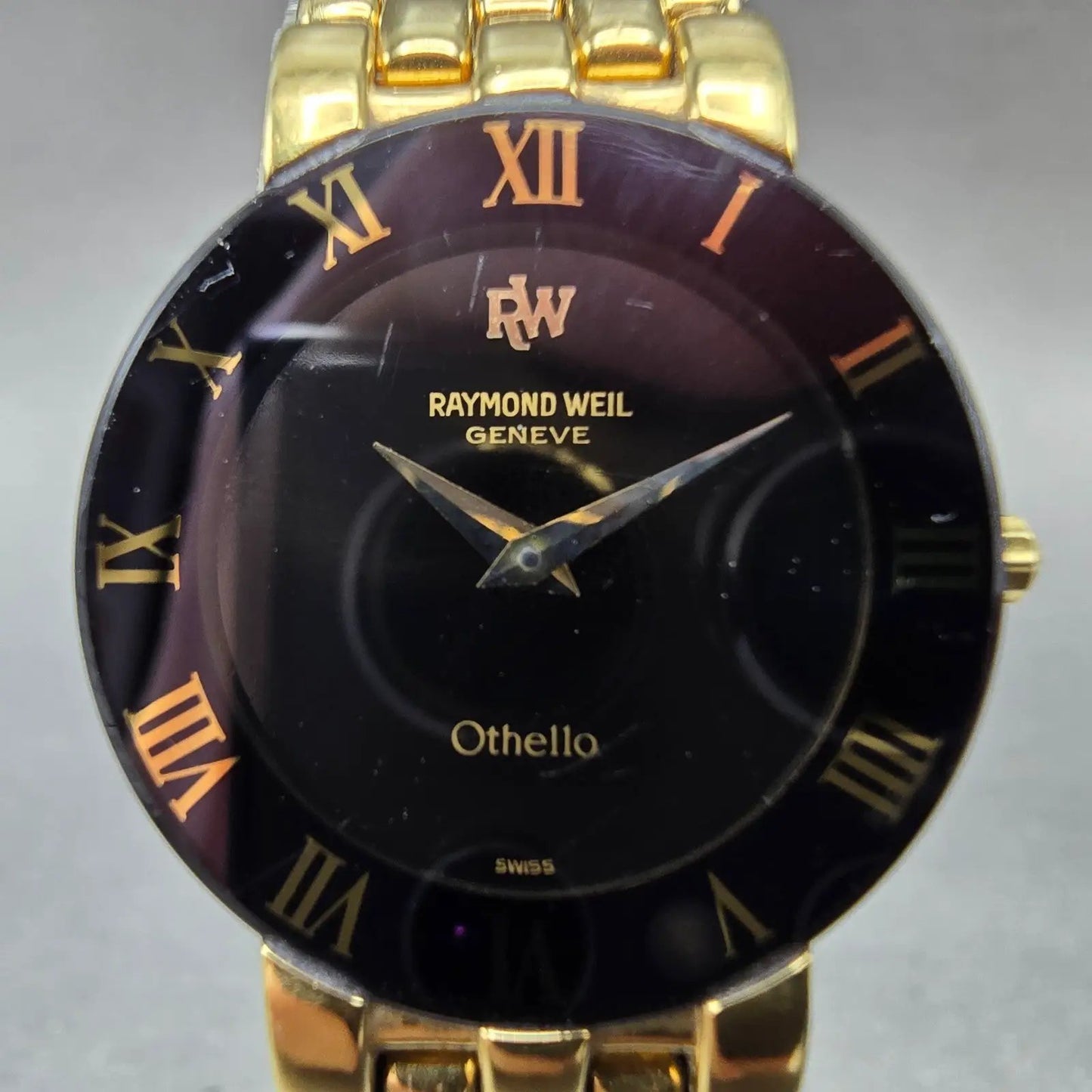 Raymond Weil Othello Watch Women 24mm Black Dial Gold Plated 157 New Battery1