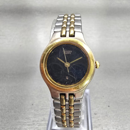 Citizen CQ Watch Women 22mm Black Dial Two Tone Round 5930-K04964 New Battery0