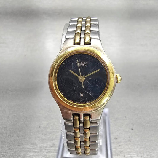 Citizen CQ Watch Women 22mm Black Dial Two Tone Round 5930-K04964 New Battery0