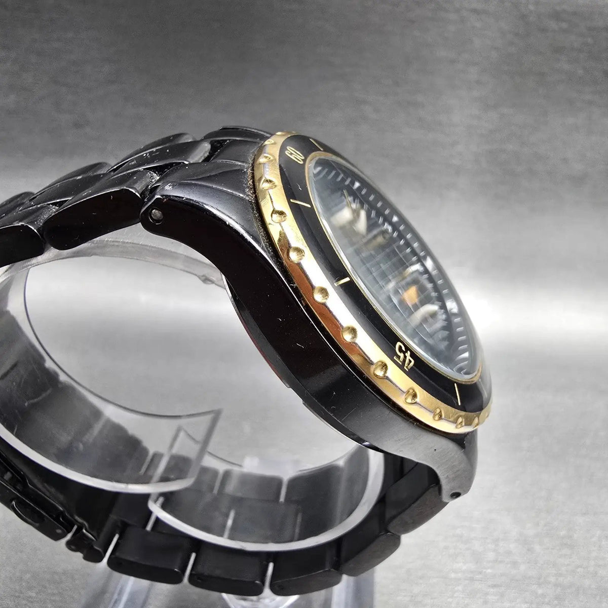 Michael Kors Madison Watch Men 42mm Black Dial Black Date MK-5173 New Battery3