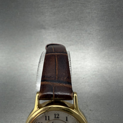Seiko Avenue Watch Women 23mm Silver Dial Gold Tone Round 2K22-0080 New Battery4