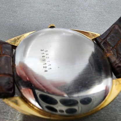 Universal Geneve Watch Men 36mm Champagne Dial Gold Tone Round 542111 Runs