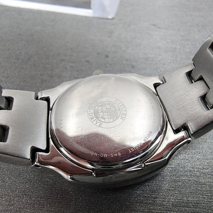 Citizen EcoDrive Watch Women 25mm Silver Dial Silver Tone Date E011S049601 Run9