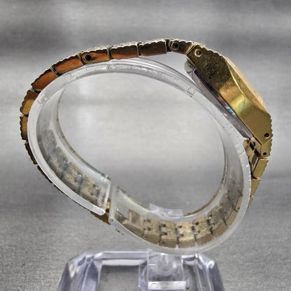 Citizen CQ Watch Women 18mm Champagne Dial Gold Tone Rectangle 4-040074 New Batt8