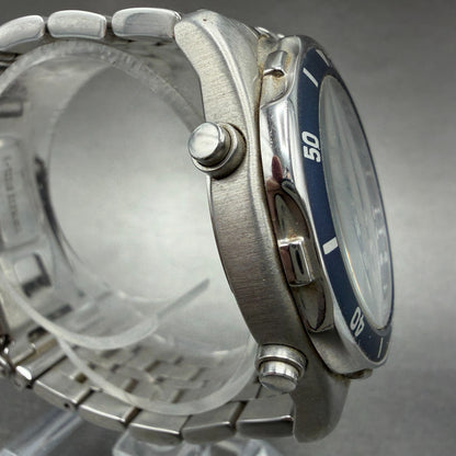 Seiko Chronograph Watch Men 40mm Blue Dial Steel Date Alarm Round New Battery H83