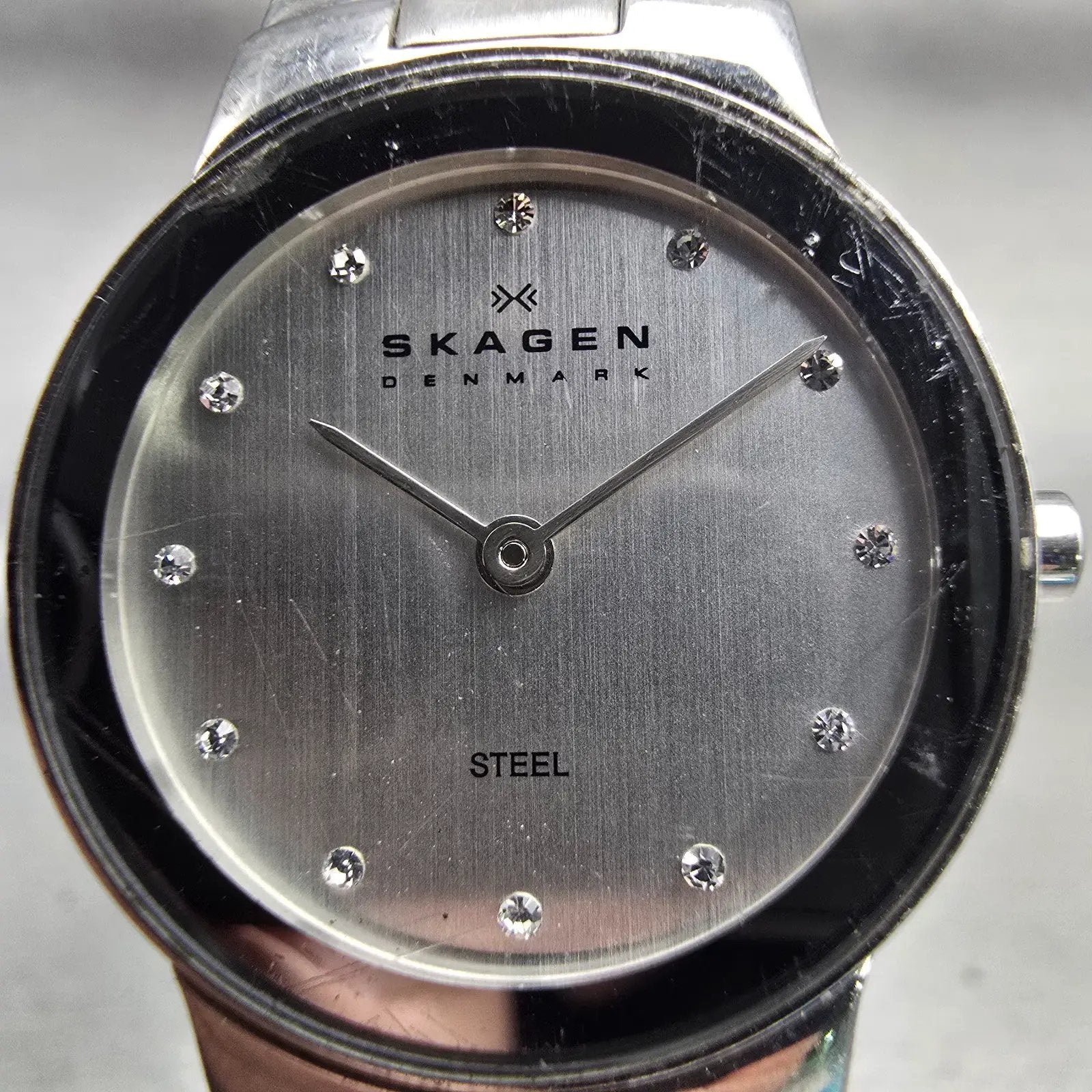 Skagen Steel Watch Women 25mm Silver Dial Silver Tone Round 430SSXD New Battery1