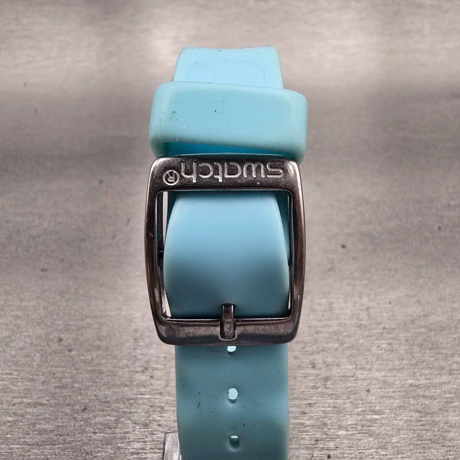 Swatch Irony ELLAZUL Watch Women Silver Dial Blue Band YLS154 CRAKCED New Batt7
