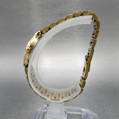 Seiko Watch Women 19mm Gold Dial Gold Tone Round 4N000069 New Battery7