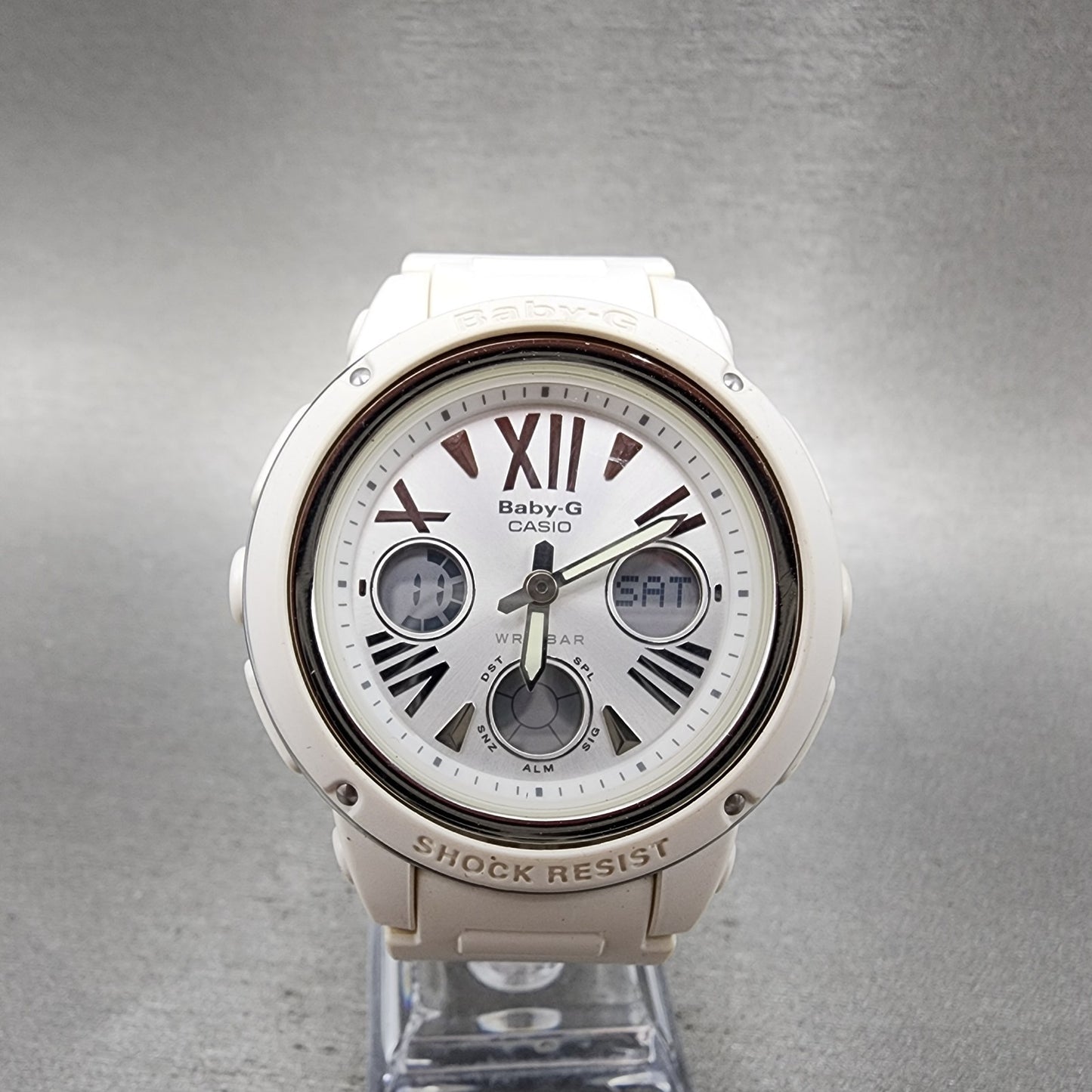 Casio BabyG BGA152 Watch Women 43mm White Analog Digital Alarm New Battery0