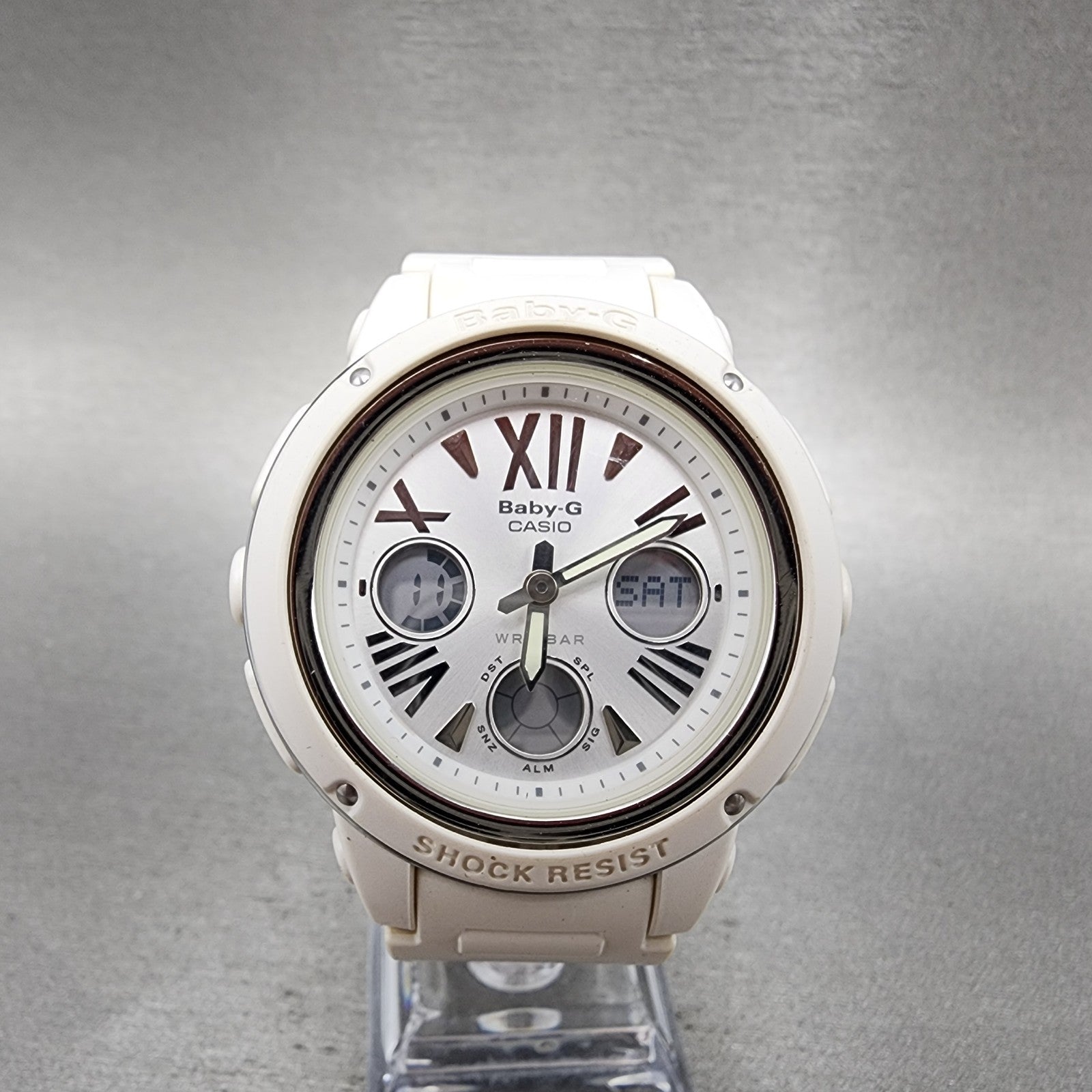 Casio BabyG BGA152 Watch Women 43mm White Analog Digital Alarm New Battery0