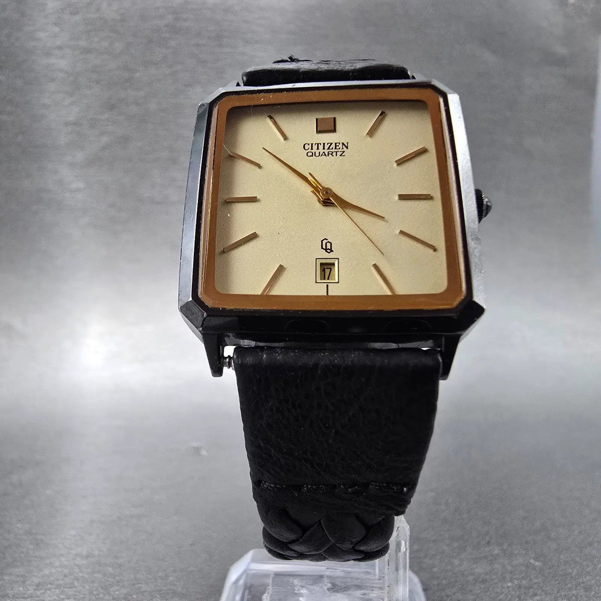 Citizen Tank Watch Men 28mm Champagne Dial Black Date 2818-266528 PARTS6