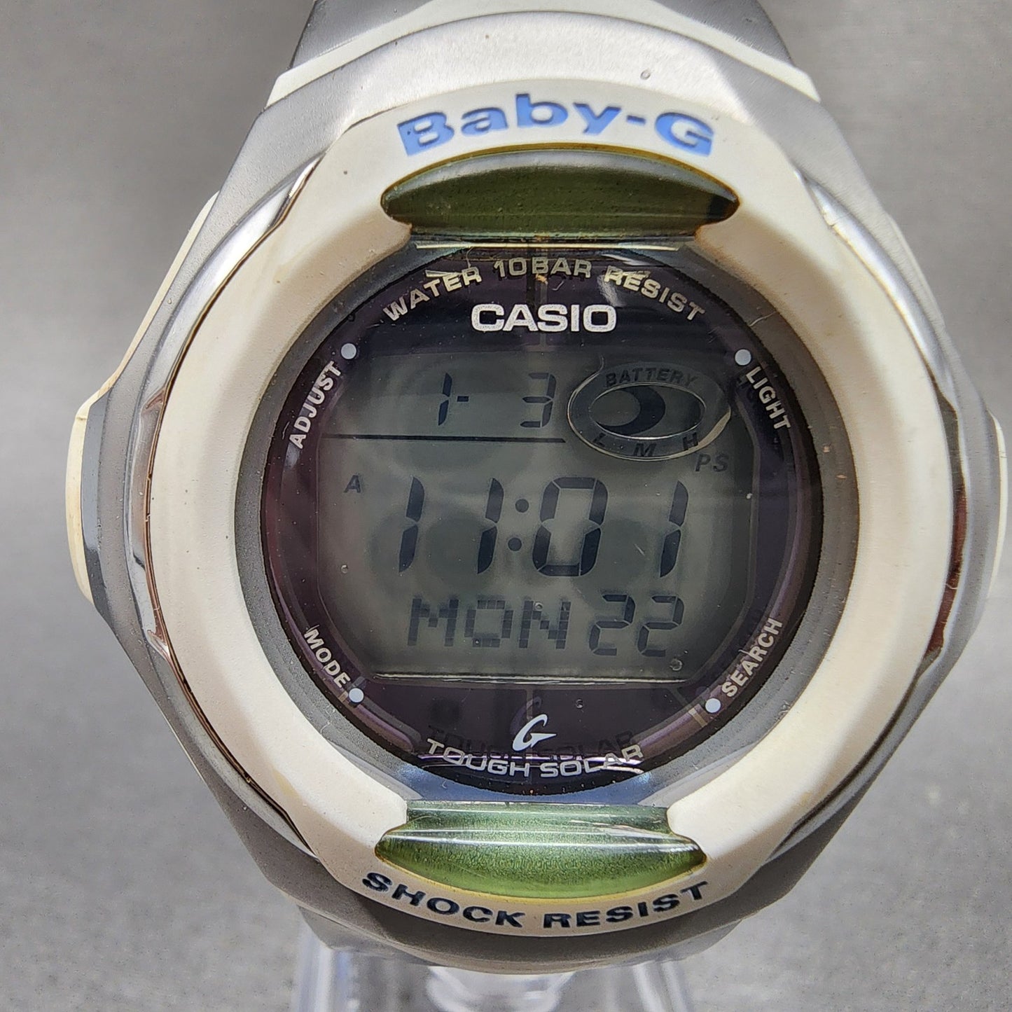 Casio BabyG BGR280 Watch Women 43mm Digital White Tone Alarm Chrono Works1