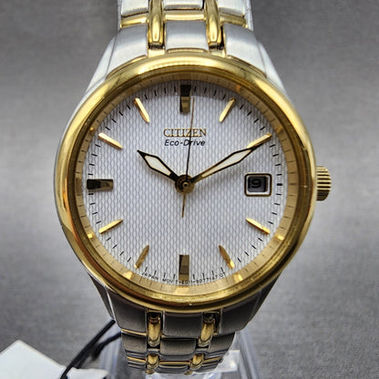 Citizen EcoDrive Corso Watch Women 25mm White Dial Two Tone Date EW126450A1