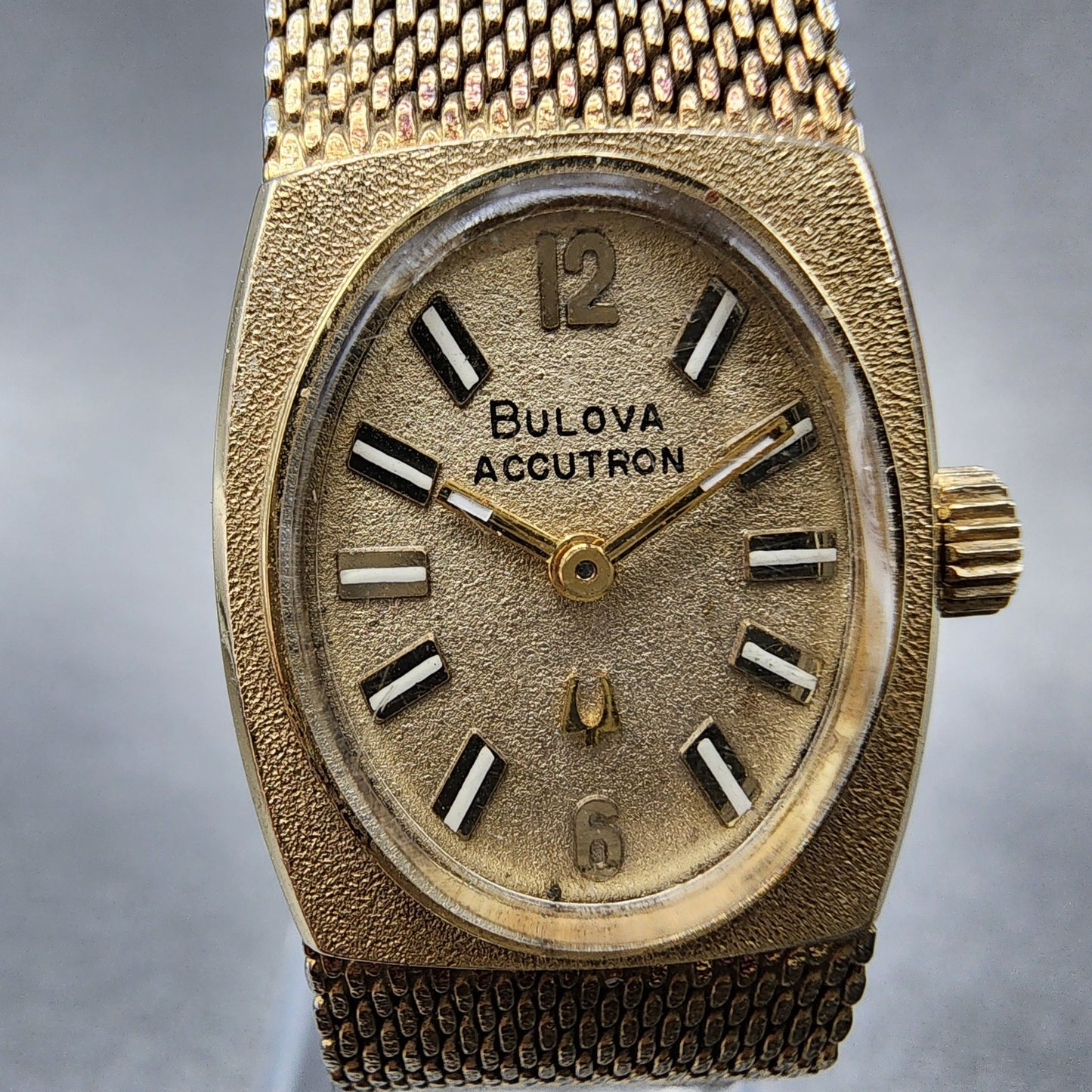 Bulova Accutron Watch Women 18mm Gold Dial Gold Filled Rectangle New Battery1