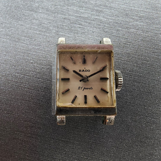 Rado Princess 21 Jewel Watch Women 16mm White Dial Silver Tone Manual PARTS0