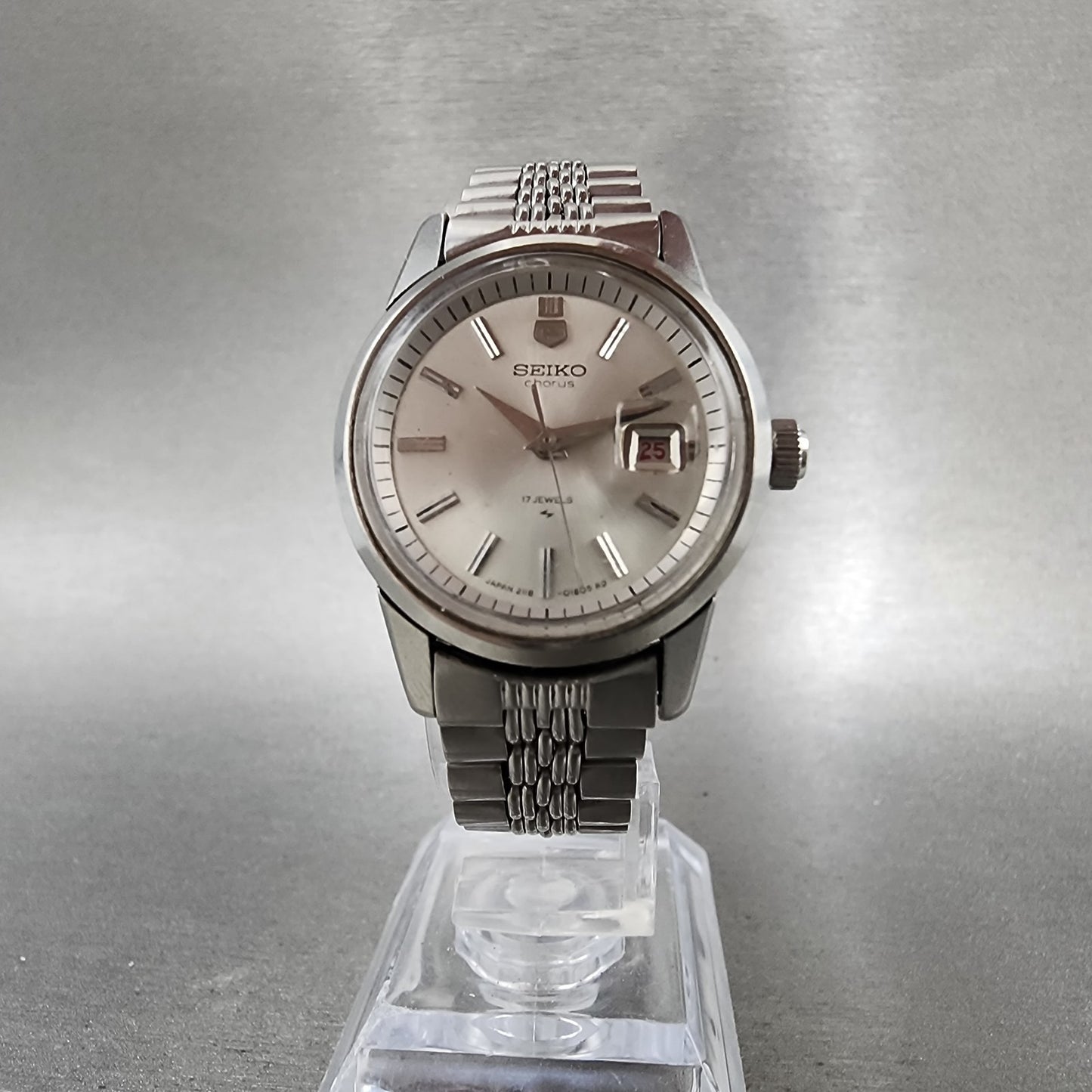 Seiko Chorus Watch Women 26mm Silver Dial Silver Tone Date 21180230 Manual Runs5