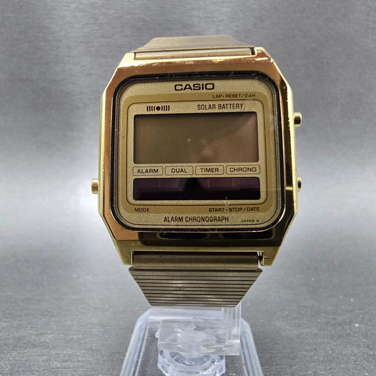 Casio SA-60 Watch Men 30mm Gold Solar Alarm Chronograph VTG PARTS JDM6