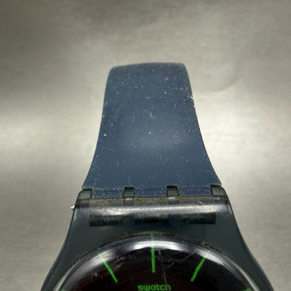 Swatch Blue Rebel Watch Men 41mm Blue Dial Gray Daydate SUON700 New Battery ABC4