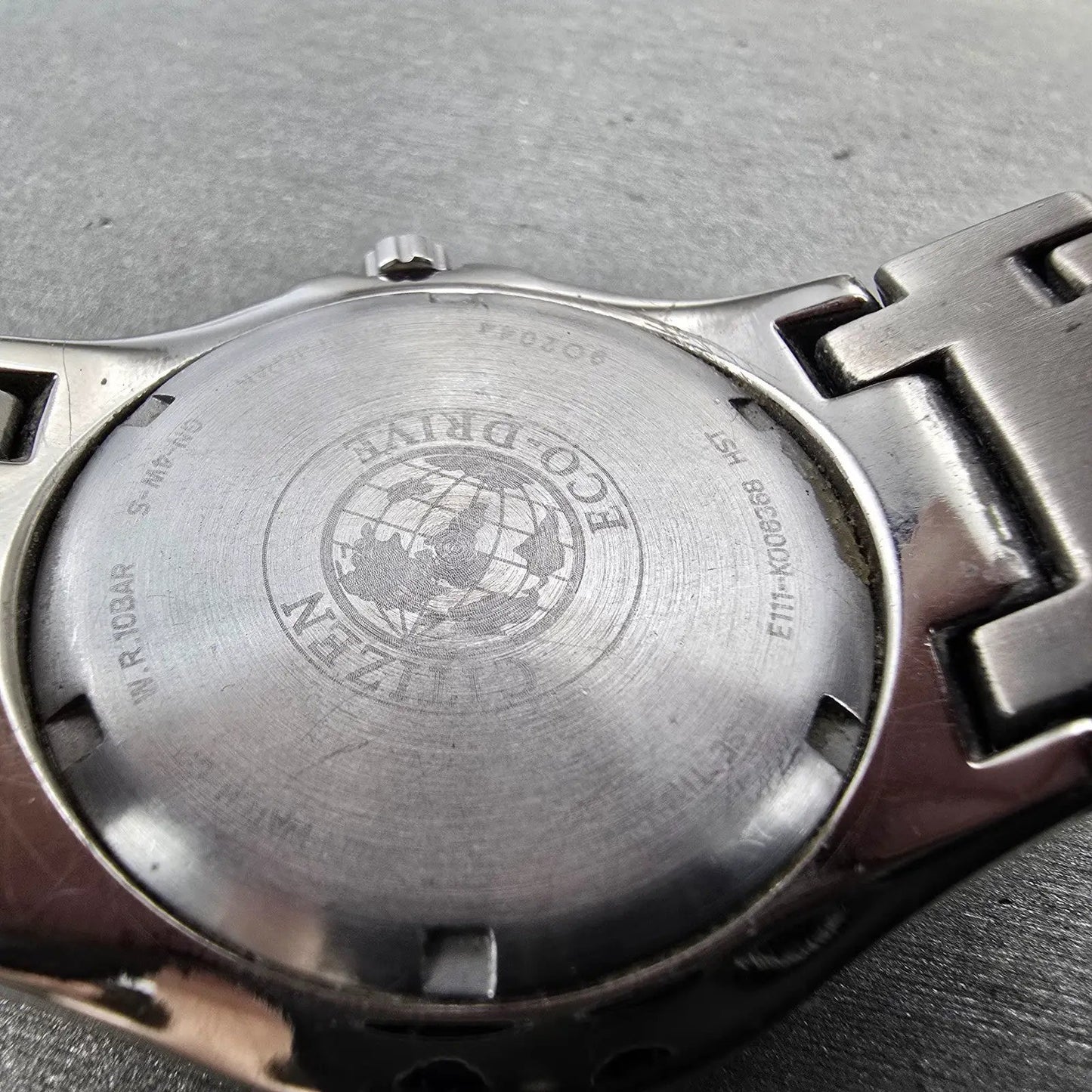 Citizen Eco-Drive Watch Men 41mm Black Dial Titanium Date E111-K006368 Runs DFSF9