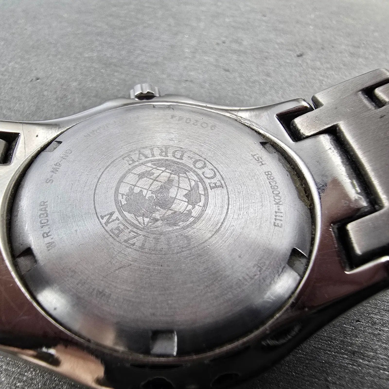 Citizen Eco-Drive Watch Men 41mm Black Dial Titanium Date E111-K006368 Runs DFSF9