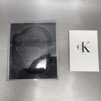 Calvin Klein Tank Watch Women 17mm Black Dial Steel Rectangle K15231 New Battery