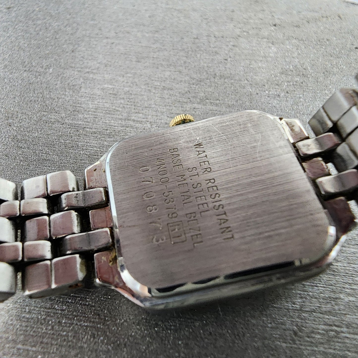 Seiko Tank Watch Women 19mm White Dial Two Tone Rectangle 4n005379 New Battery9